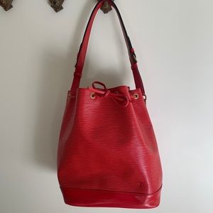 Louis Vuitton Large Epi Noe Bag In Red